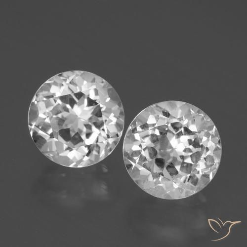 4.83 ct White Topaz, 7.7 mm Round Cut From Brazil, Photo A