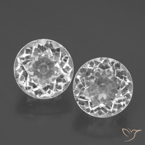 6.3 ct White Topaz, 8.9 mm Round Cut From Brazil, Photo A