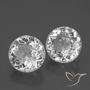 6.30 ctw White Topaz Stones, Natural Topaz in Round Facet Shape for Sale