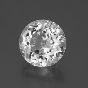 6.06 ct White Topaz Stone, Natural Topaz in Round Facet Shape for Sale