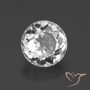 4.75 ct White Topaz Stone, Natural Topaz in Round Facet Shape for Sale