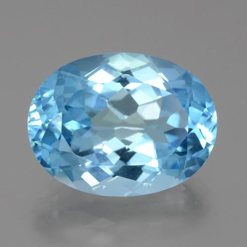 Светло-синий Топаз Камень - 22ct Фасетный Овал (ID: 399011)