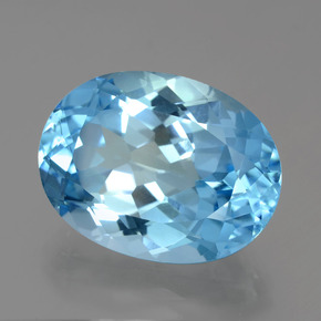 22.01 ct Blue Topaz Stone, Natural Topaz in Oval Facet Shape for Sale