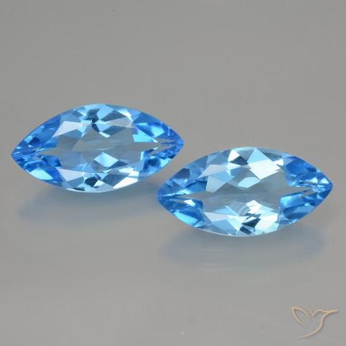 8.14ctw Natural Swiss Blue Topaz, Marquise, VVS