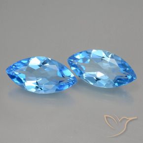 8.14 ctw Blue Topaz Stones, Natural Topaz in Marquise Facet Shape for Sale
