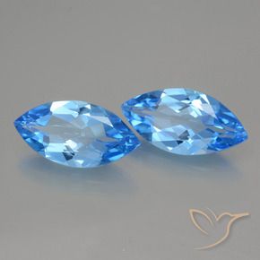 8.48 ctw Blue Topaz Stones, Natural Topaz in Marquise Facet Shape for Sale