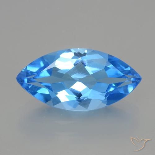 Deep Baby Blue Топаз Камень - 4.3ct Фасетная Маркиза (ID: 399388)