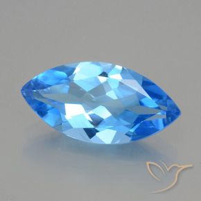 4.30 ct Blue Topaz Stone, Natural Topaz in Marquise Facet Shape for Sale