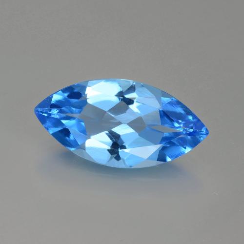 Deep Azure Blue Topazio Gem - 4ct Marquise sfaccettato (ID: 399555)