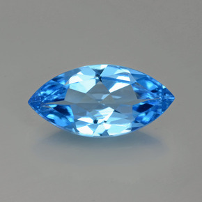 Deep Azure Blue Topas Edelstein - 4ct Marquiseschliff (ID: 399565)