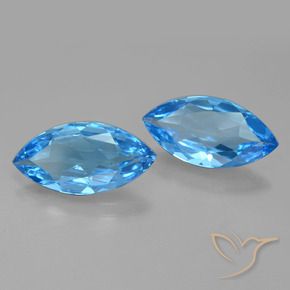 7.21 ctw Blue Topaz Stones, Natural Topaz in Marquise Facet Shape for Sale