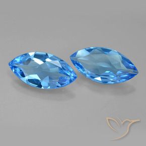 6.53 ctw Blue Topaz Stones, Natural Topaz in Marquise Facet Shape for Sale