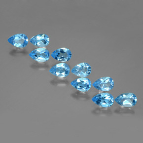 Medium Blue Топаз Камень - 0.5ct Фасетная Груша (ID: 399673)