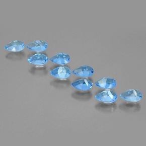 Topaz Gemstones in 6 x 4 mm (calibrated) Size for Sale, Topaz Stones in Swiss Blue Color