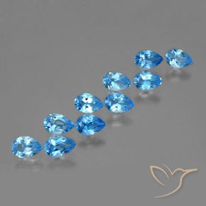4.63 ctw Blue Topaz Stones, Natural Topaz in Pear Facet Shape for Sale