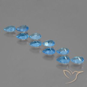 Topaz Gemstones in 6 x 4 mm (calibrated) Size for Sale, Topaz Stones in Swiss Blue Color