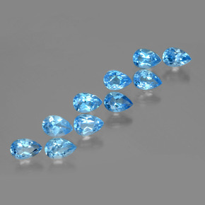 5.47 ctw Blue Topaz Stones, Natural Topaz in Pear Facet Shape for Sale