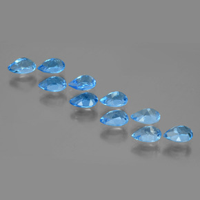 Topaz Gemstones in 6 x 4 mm (calibrated) Size for Sale, Topaz Stones in Swiss Blue Color