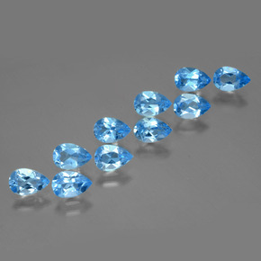 4.97 ctw Blue Topaz Stones, Natural Topaz in Pear Facet Shape for Sale