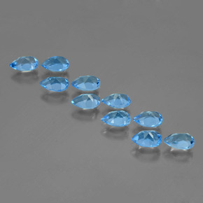 Topaz Gemstones in 6 x 4 mm (calibrated) Size for Sale, Topaz Stones in Swiss Blue Color