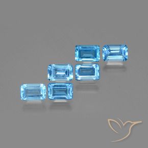 4.26 ctw Blue Topaz Stones, Natural Topaz in Octagon Facet Shape for Sale