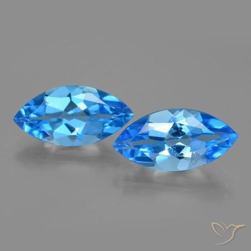 8.28ctw Natural Swiss Blue Topaz, Marquise, VS
