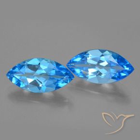 8.28 ctw Blue Topaz Stones, Natural Topaz in Marquise Facet Shape for Sale