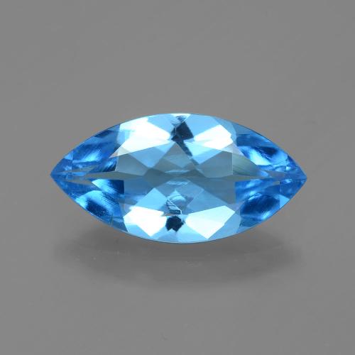 Deep Azure Blue Топаз Камень - 3.9ct Фасетная Маркиза (ID: 399750)