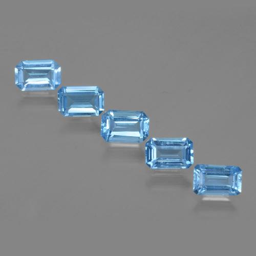 Deep Azure Topas Edelstein - 0.6ct Oktagon facettiert (ID: 399767)
