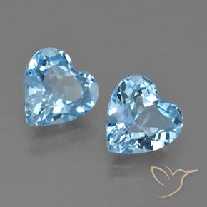 5.78 ctw Blue Topaz Stones, Natural Topaz in Heart Facet Shape for Sale