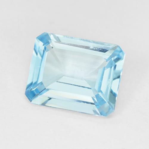 3.25 ct Blue Topaz Stone, Natural Topaz in Octagon Step Cut Shape for Sale