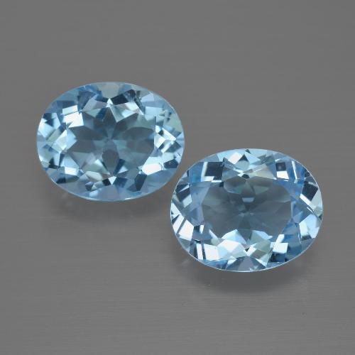 6.20 ctw Blue Topaz Gemstones, Topaz Gems in Oval Facet Shape for Sale.