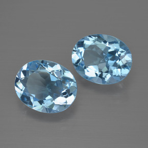 6.20 ctw Blue Topaz Stones, Natural Topaz in Oval Facet Shape for Sale