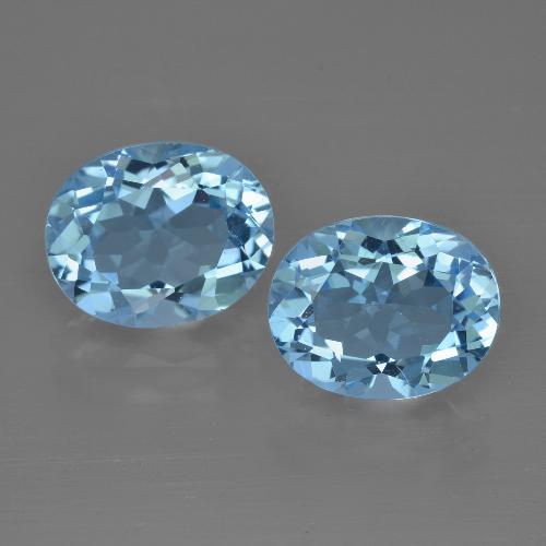 Bleu clair Topaze gemme - 3.5ct Ovale facette (ID: 401570)