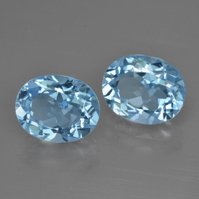 6.95 ctw Blue Topaz Stones, Natural Topaz in Oval Facet Shape for Sale