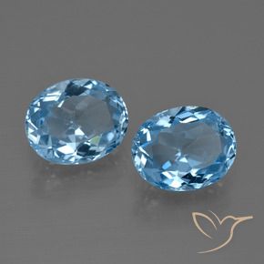 6.68 ctw Blue Topaz Stones, Natural Topaz in Oval Facet Shape for Sale