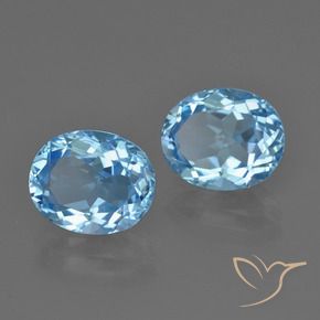 6.57 ctw Blue Topaz Stones, Natural Topaz in Oval Facet Shape for Sale