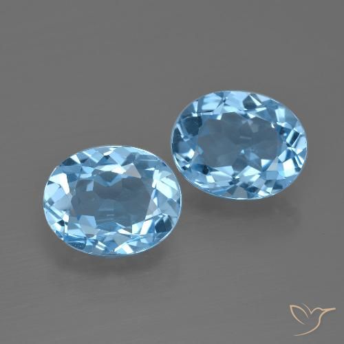 6.58 ct Sky Blue Topaz, 10.2 x 8.1 mm Oval Cut From Brazil, Photo A