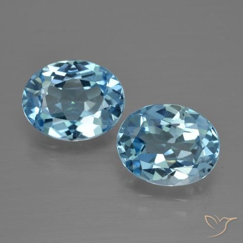 6.03 ct Loose Sky Blue Topaz, 10 x 8 mm Oval Cut From Brazil, Photo A