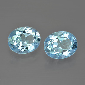 6.48 ctw Blue Topaz Stones, Natural Topaz in Oval Facet Shape for Sale