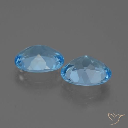Topaz Gemstones in 10 x 8 mm (calibrated) Size for Sale, Topaz Stones in Swiss Blue Color