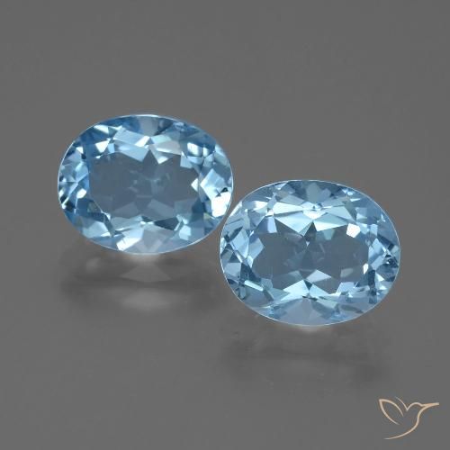 6.38 ct Sky Blue Topaz, 10.1 x 8.2 mm Oval Cut From Brazil, Photo A