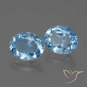 6.38 ctw Blue Topaz Stones, Natural Topaz in Oval Facet Shape for Sale