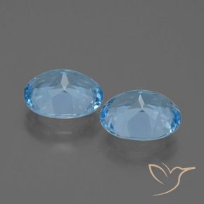 Topaz Gemstones in 10 x 8 mm (calibrated) Size for Sale, Topaz Stones in Sky Blue Color