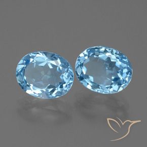 6.31 ctw Blue Topaz Stones, Natural Topaz in Oval Facet Shape for Sale