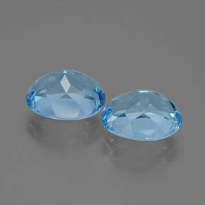 Topaz Gemstones in 10 x 8 mm (calibrated) Size for Sale, Topaz Stones in Swiss Blue Color