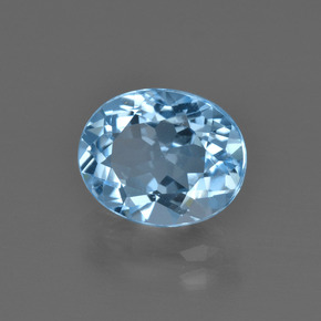 3.32 ct Blue Topaz Stone, Natural Topaz in Oval Facet Shape for Sale