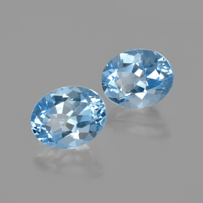 7.05 ctw Blue Topaz Stones, Natural Topaz in Oval Facet Shape for Sale