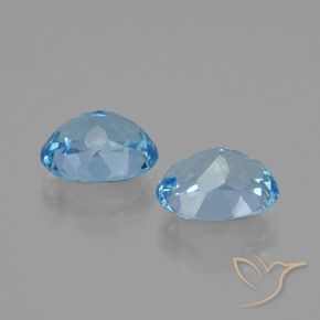 Topaz Gemstones in 10 x 8 mm (calibrated) Size for Sale, Topaz Stones in Sky Blue Color