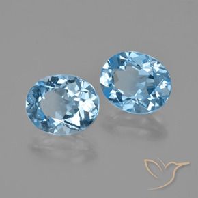 6.35 ctw Blue Topaz Stones, Natural Topaz in Oval Facet Shape for Sale